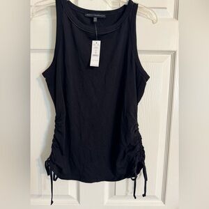 NWT White House Black Market Black Ruched Tank Top